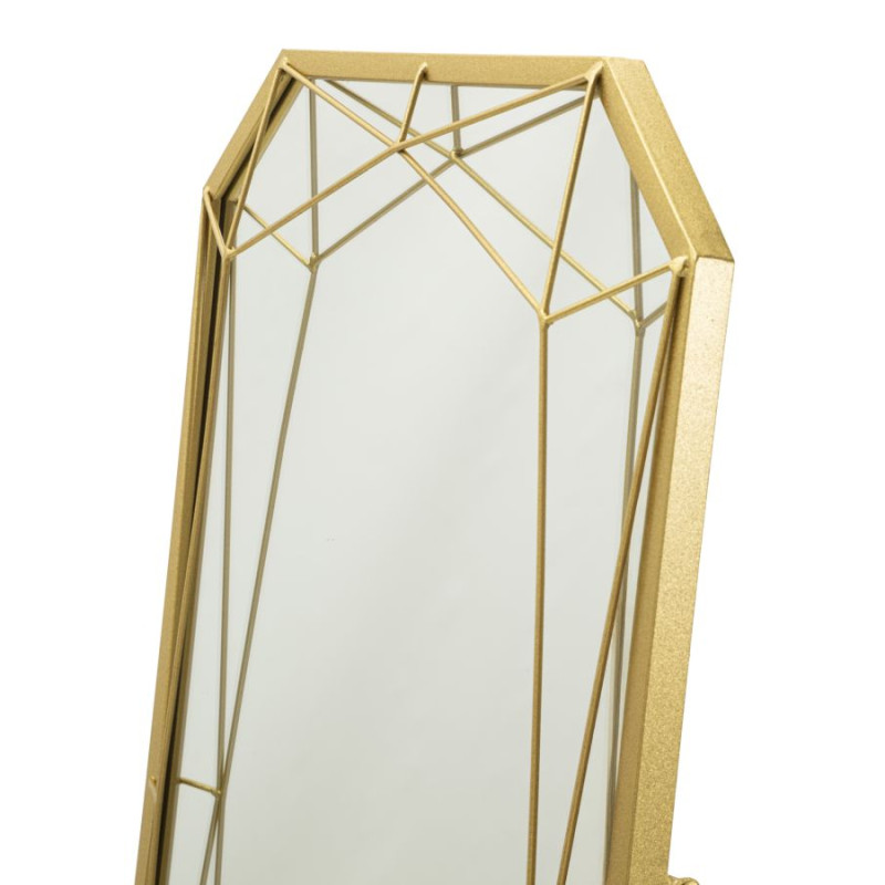 Miroir sur pied doré – miroir glamour design – 46 x 2 x 57 x 153 cm (miroir 43 x 150 cm)