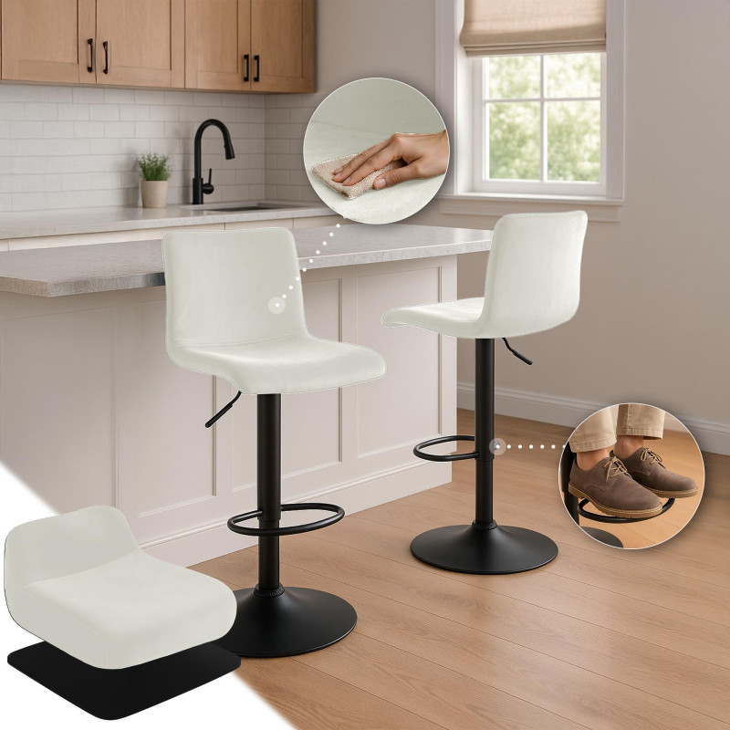Tabouret de bar en velours Hover B