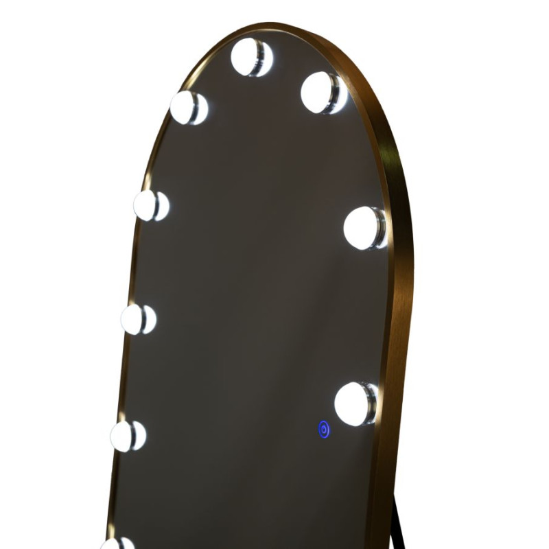 Miroir sur pied LED Hollywood arc – miroir lumineux design – 70 x 6 x 45 x 170 cm (3 couleurs)