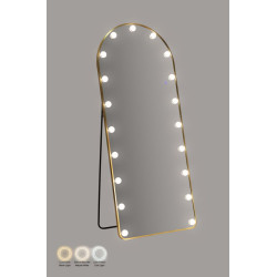 Miroir sur pied LED Hollywood arc – miroir lumineux design – 70 x 6 x 45 x 170 cm (3 couleurs)