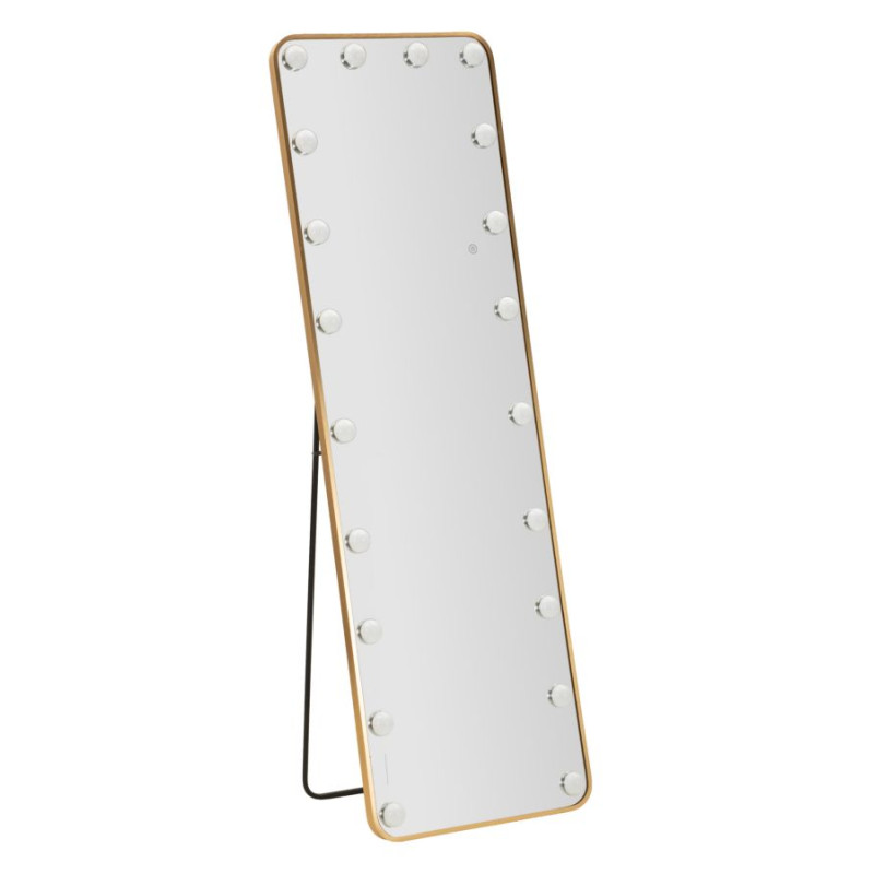 Miroir sur pied LED Hollywood rectangulaire – miroir lumineux moderne – 50 x 6 x 45 x 160 cm (3 couleurs)