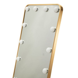 Miroir sur pied LED Hollywood rectangulaire – miroir lumineux moderne – 50 x 6 x 45 x 160 cm (3 couleurs)