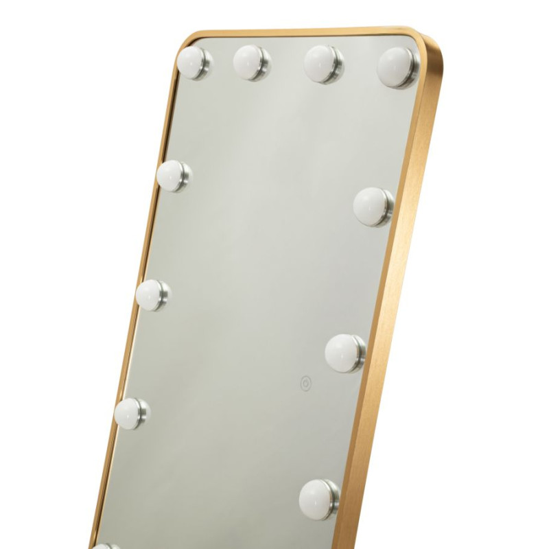 Miroir sur pied LED Hollywood rectangulaire – miroir lumineux moderne – 50 x 6 x 45 x 160 cm (3 couleurs)