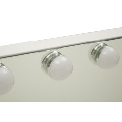 Miroir de table LED Hollywood – miroir lumineux design – 55 x 14 x 43 cm (miroir rond Ø 9 cm, 3 couleurs)