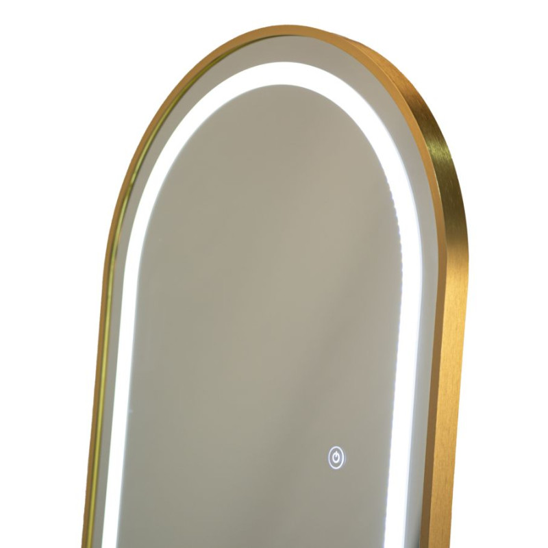 Miroir de sol LED arc – miroir lumineux contemporain – 50 x 3 x 38 x 160 cm (3 couleurs)