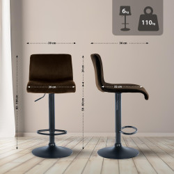 Tabouret de bar en velours Hover B