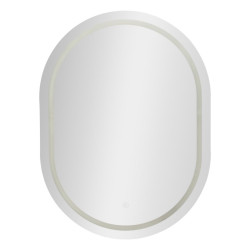 Miroir mural LED ovale – miroir lumineux contemporain – 60 x 3,5 x 80 cm (3 couleurs)