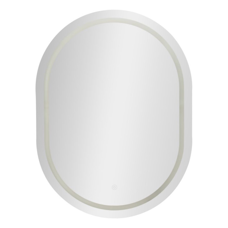 Miroir mural LED ovale – miroir lumineux contemporain – 60 x 3,5 x 80 cm (3 couleurs)
