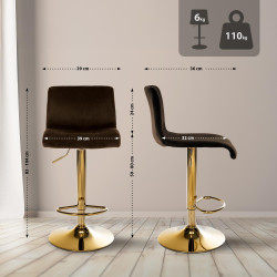 Tabouret de bar Hover Velvet G
