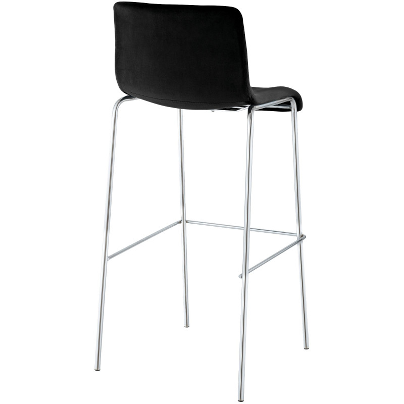 Tabouret de bar chromé à 4 pieds en velours Hover