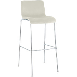 Tabouret de bar chromé à 4 pieds en velours Hover