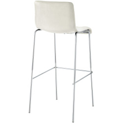 Tabouret de bar chromé à 4 pieds en velours Hover