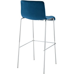 Tabouret de bar chromé à 4 pieds en velours Hover