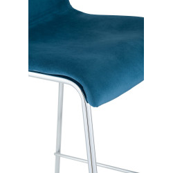 Tabouret de bar chromé à 4 pieds en velours Hover