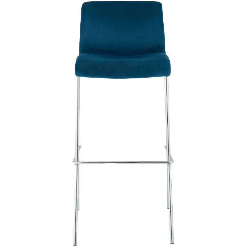 Tabouret de bar chromé à 4 pieds en velours Hover