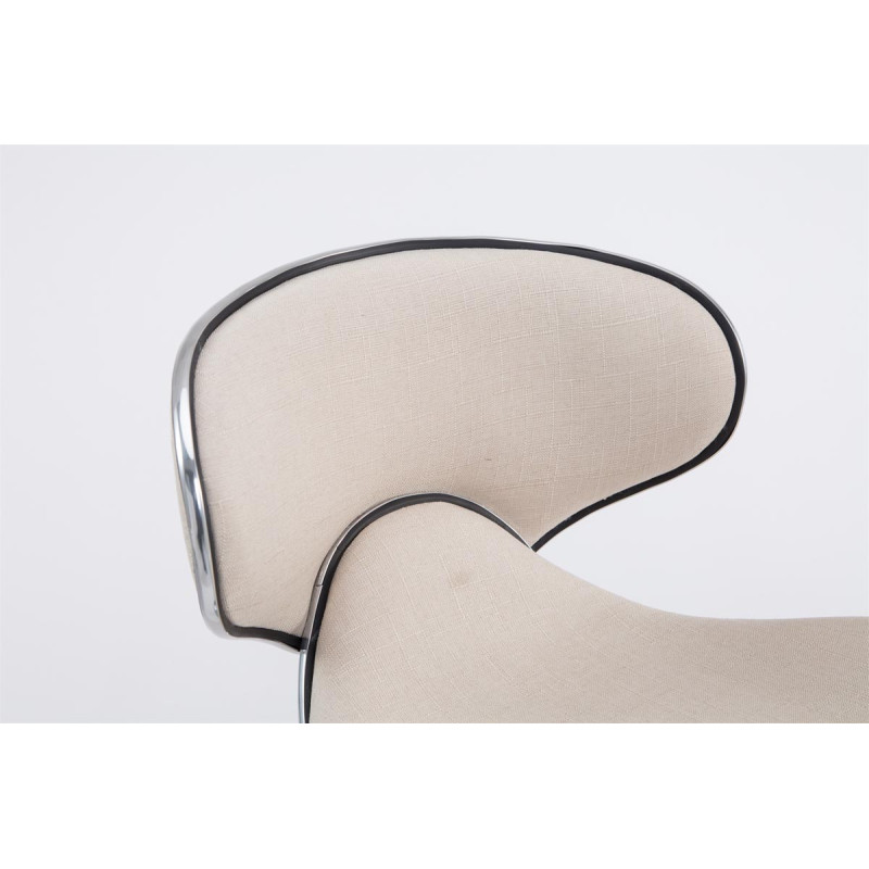 Tabouret de bar Las Vegas V2 tissu chromé crème