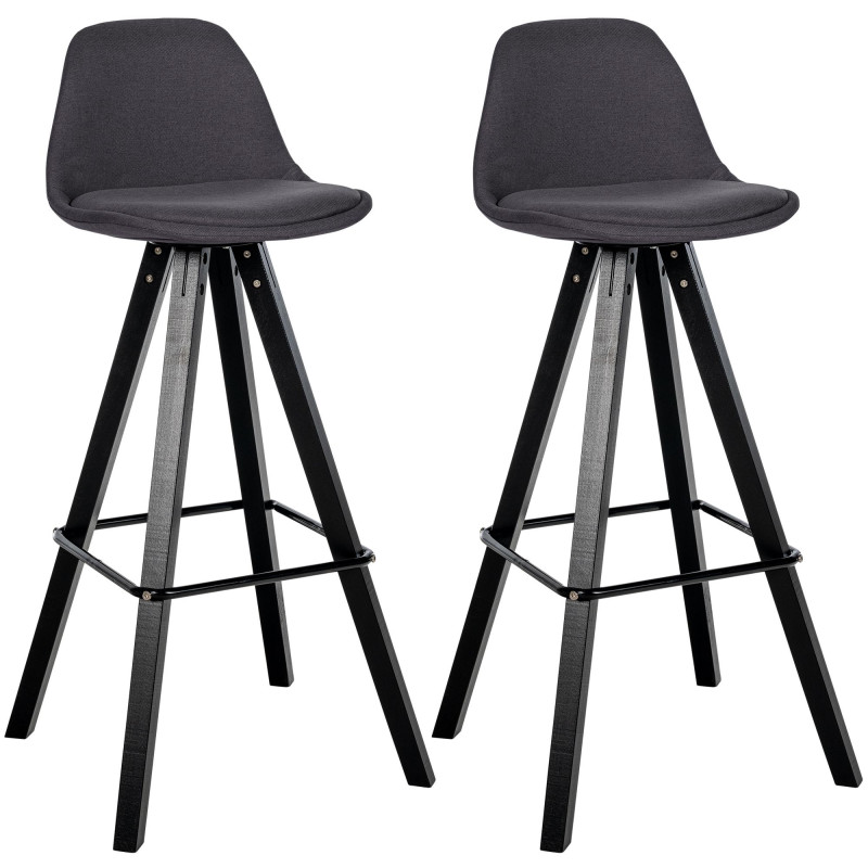 Lot de 2 tabourets de bar Corbin tissu carré