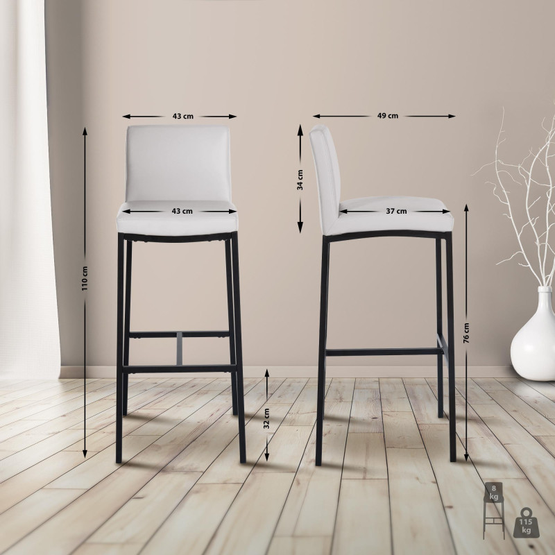 Lot de 2 tabourets de bar Freeport simili cuir B
