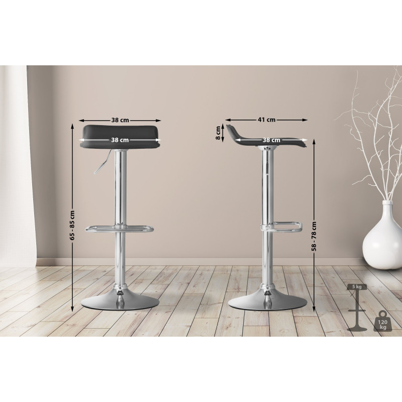 Tabouret de bar DYN noir