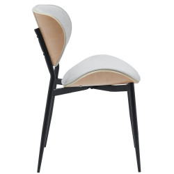 Lot de 2 chaises de salle à manger en tissu Enid