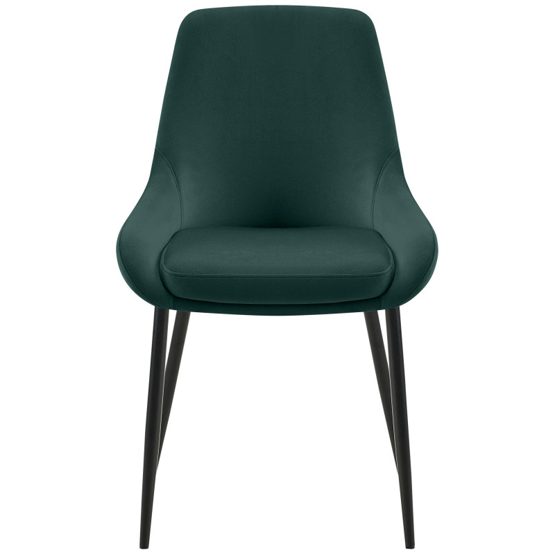 Lot de 2 chaises de salle à manger Elmira en velours noir