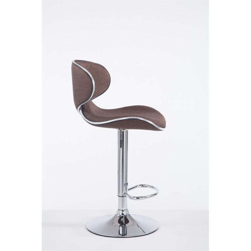 Tabouret de bar Las Vegas V2 tissu chromé brun