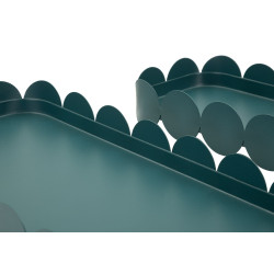 Plateau Saturn rectangulaire bleu sarcelle – lot de 2 – 40 x 16,5 x 4,5 cm et 29 x 12 x 4,5 cm