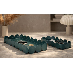 Plateau Saturn rectangulaire bleu sarcelle – lot de 2 – 40 x 16,5 x 4,5 cm et 29 x 12 x 4,5 cm