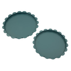 Plateau Saturn rond bleu sarcelle – lot de 2 – Ø 33 x 2 cm et Ø 27,5 x 2 cm