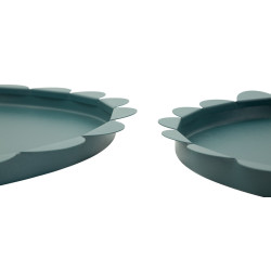 Plateau Saturn rond bleu sarcelle – lot de 2 – Ø 33 x 2 cm et Ø 27,5 x 2 cm