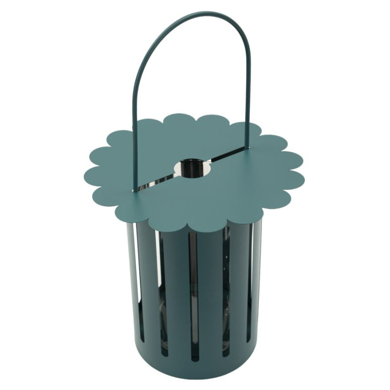 Lanterne Saturne bleue – lanterne design moderne – Ø 24 x 43 cm