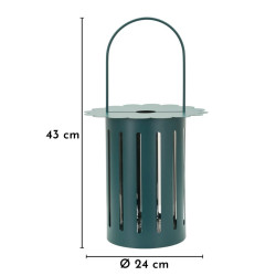 Lanterne Saturne bleue – lanterne design moderne – Ø 24 x 43 cm