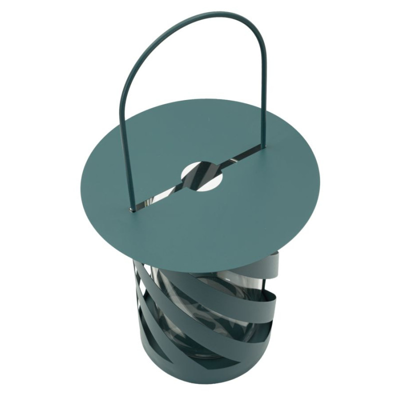 Lanterne Twist Saturn Teal – lanterne contemporaine – Ø 23 x 43 cm