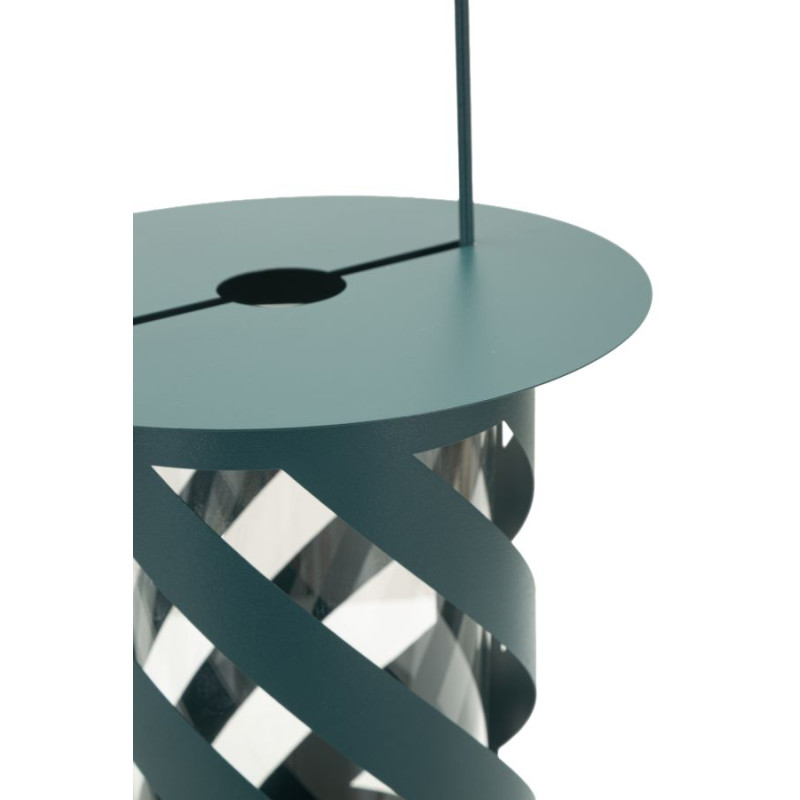 Lanterne Twist Saturn Teal – lanterne contemporaine – Ø 23 x 43 cm