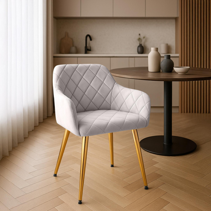 Lot de 2 chaises de salle à manger en velours Monett G