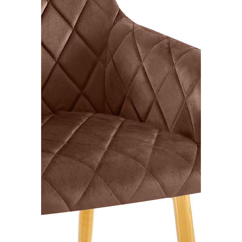 Lot de 2 chaises de salle à manger en velours Monett G