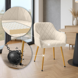 Lot de 2 chaises de salle à manger en velours Monett G