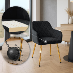 Lot de 2 chaises de salle à manger en velours Monett G