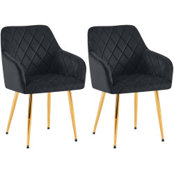 Lot de 2 chaises de salle à manger en velours Monett G