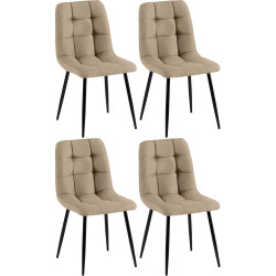 Ensemble de 4 chaises de salle à manger en tissu Tilde