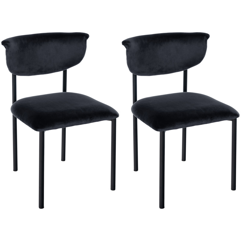 Lot de 2 chaises visiteurs en velours Gambell