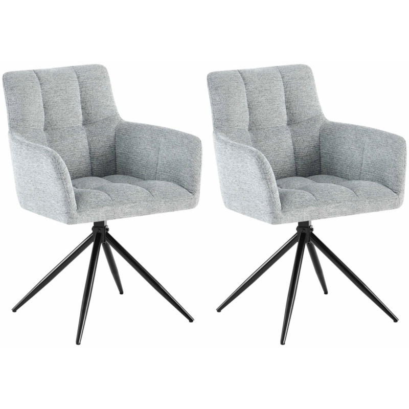 Lot de 2 chaises de salle à manger en tissu Jonah