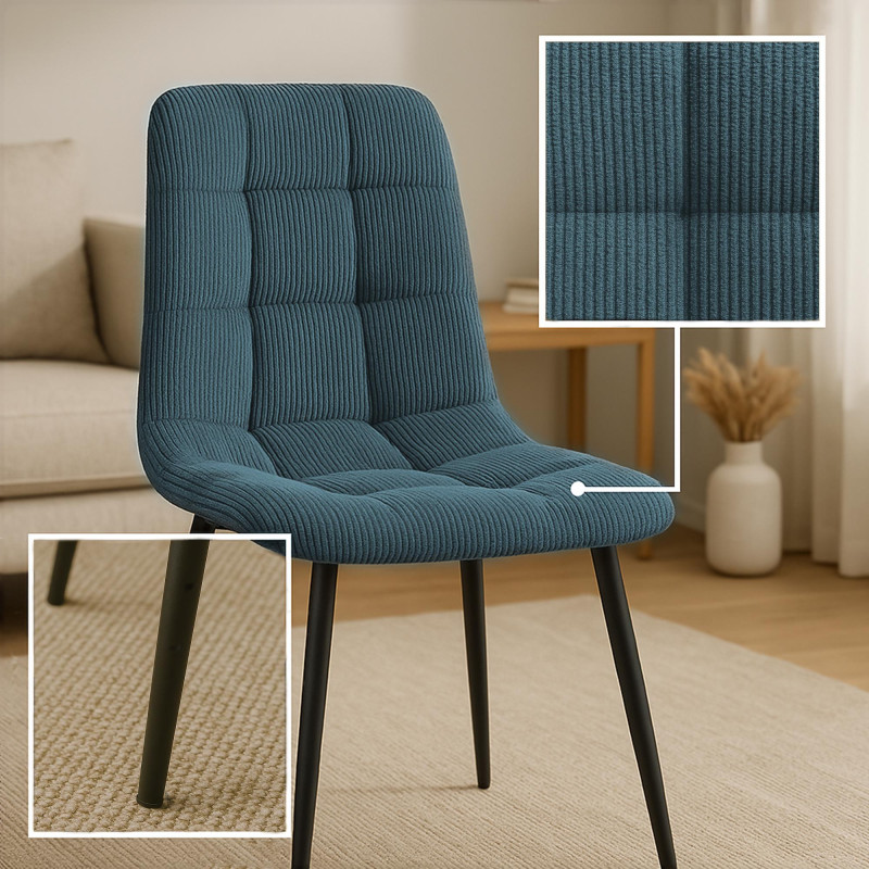 Ensemble de 4 chaises de salle à manger Tilde Cord