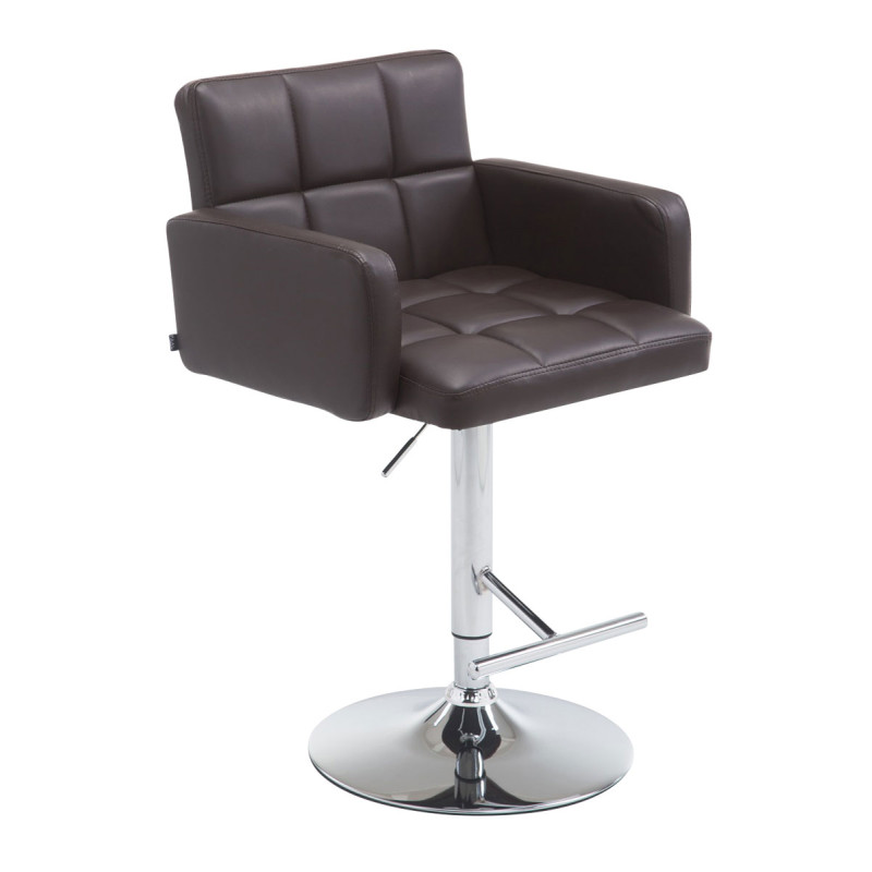 Tabouret de bar Los Angeles, en similicuir C brun