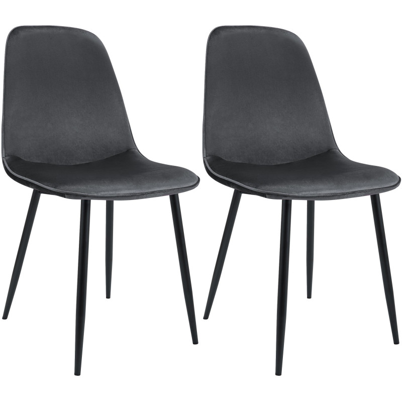 Lot de 2 chaises de salle à manger Maryam en velours