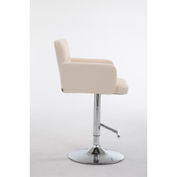 Sgabello Los Angeles in similpelle crema,cromo