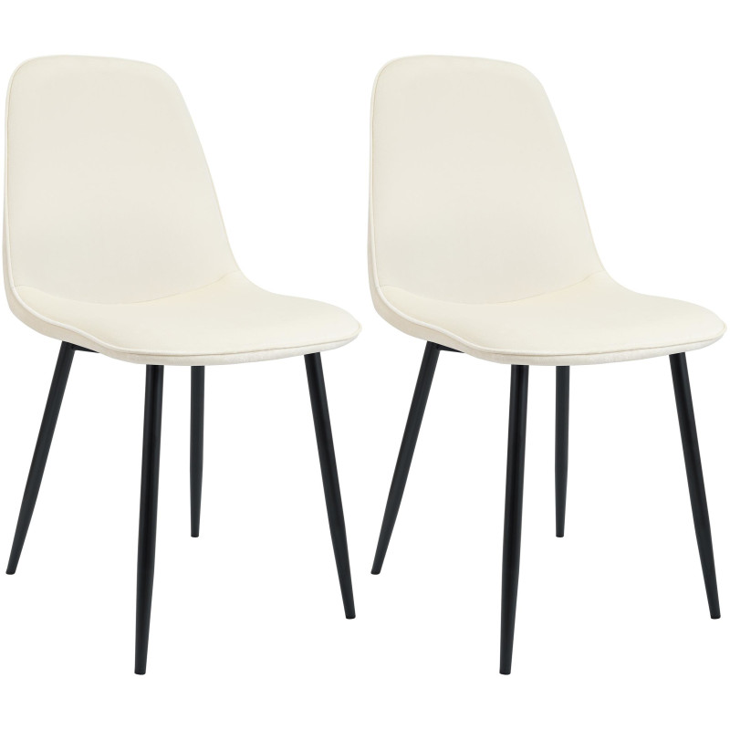 Lot de 2 chaises de salle à manger Maryam en velours