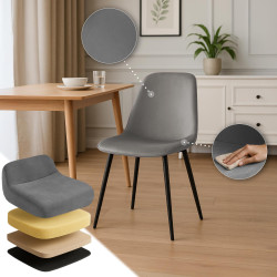 Lot de 2 chaises de salle à manger Maryam en velours