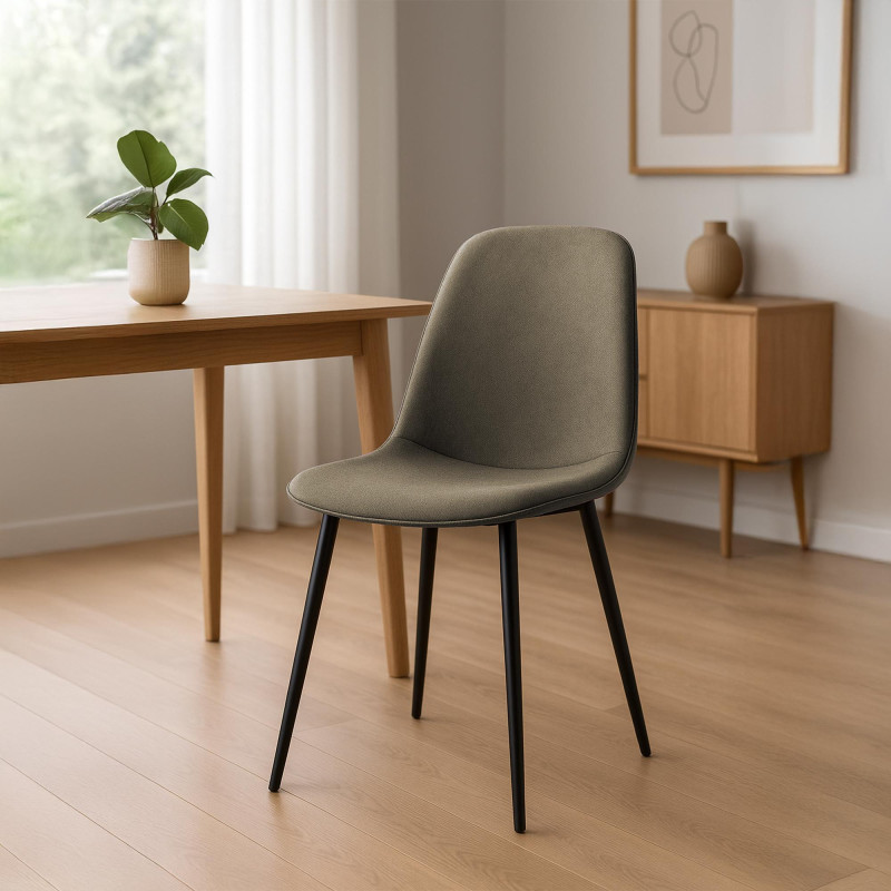 Lot de 2 chaises de salle à manger en tissu Maryam