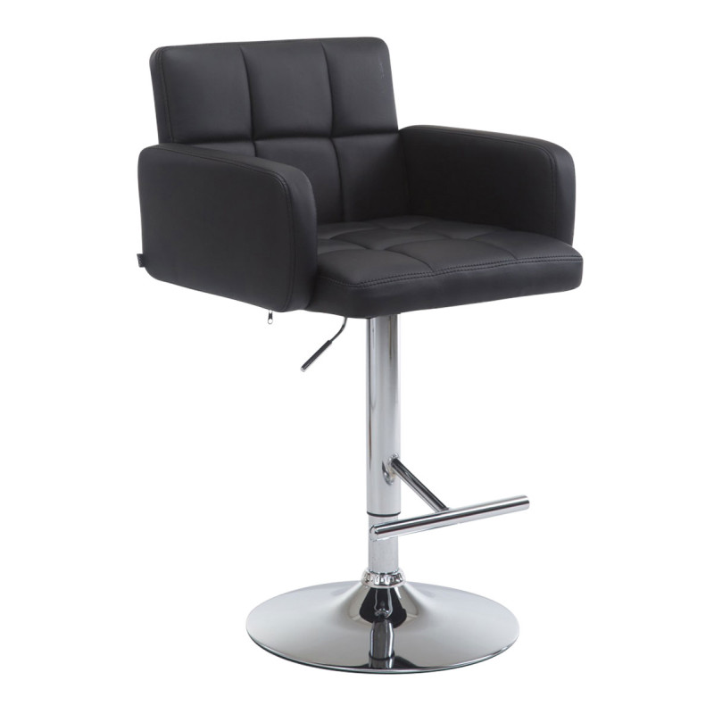 Tabouret de bar Los Angeles, en similicuir C noir